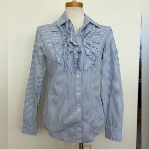 Banana Republic ruffle front button down blouse